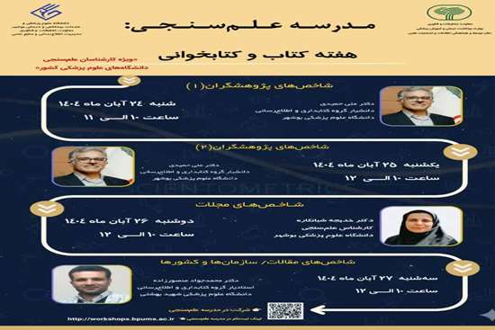 پوستر برنامه کارگاه های مدرسه علم سنجی 